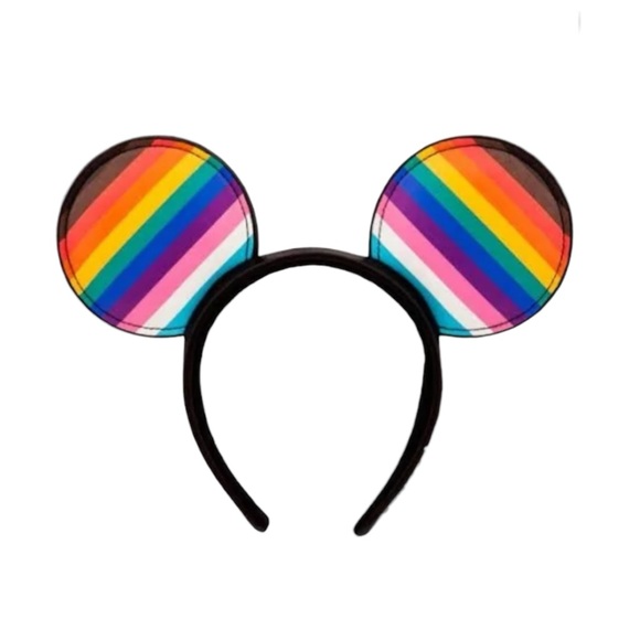 Disney 2023 PRIDE Flag Padded Faux Leather Ears UNISEX - Picture 1 of 4